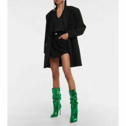 Best Pirce 😀 Paris Texas Slouchy Metallic Leather Ankle 🥾 Boots ✨