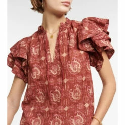 Buy 🥰 Ulla Johnson Printed Cotton-blend Top 😉 -Paris Texas Sales Store unnamed file 109