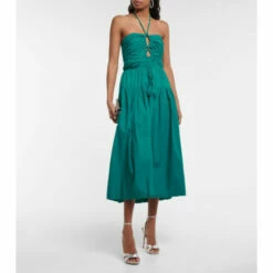 Top 10 🧨 Ulla Johnson Emmaline Halterneck Cotton Poplin Midi 👗 Dress 🔥