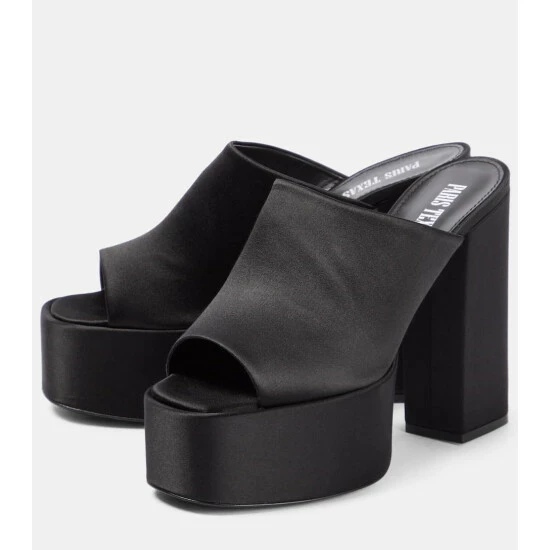 Buy 𧨠Paris Texas Sasha Satin Platform Mules π₯° 6 Buy 𧨠Paris Texas Sasha Satin Platform Mules π₯° - Image 4