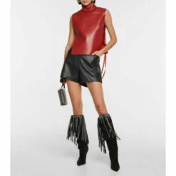 Best Pirce 😍 Paris Texas Fringed Embellished Suede Knee-high 🥾 Boots 🛒