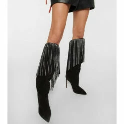 Best Pirce 😍 Paris Texas Fringed Embellished Suede Knee-high 🥾 Boots 🛒 -Paris Texas Sales Store unnamed file 173