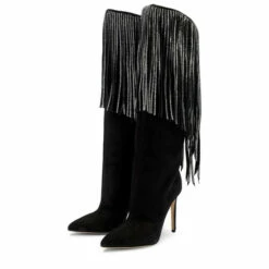 Best Pirce 😍 Paris Texas Fringed Embellished Suede Knee-high 🥾 Boots 🛒 -Paris Texas Sales Store unnamed file 174