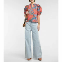 Wholesale 🥰 Ulla Johnson Tillie Printed Cotton Poplin Top 🛒