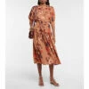 Hot Sale 🛒 Ulla Johnson Adette Printed Silk Crêpe De Chine Midi 👗 Dress ✨ -Paris Texas Sales Store unnamed file 249