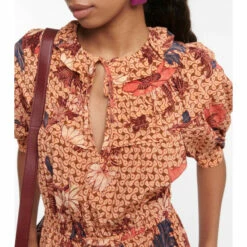 Hot Sale 🛒 Ulla Johnson Adette Printed Silk Crêpe De Chine Midi 👗 Dress ✨ -Paris Texas Sales Store unnamed file 253