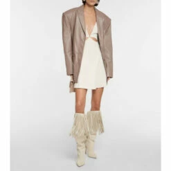 Deals 👏 Paris Texas Fringed Embellished Suede Knee-high 🥾 Boots ✔️