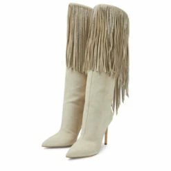 Deals 👏 Paris Texas Fringed Embellished Suede Knee-high 🥾 Boots ✔️ -Paris Texas Sales Store unnamed file 270