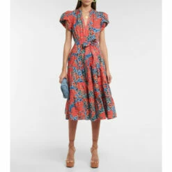 Best Sale ✔️ Ulla Johnson Ottilie Printed Cotton Poplin Midi 👗 Dress 🤩