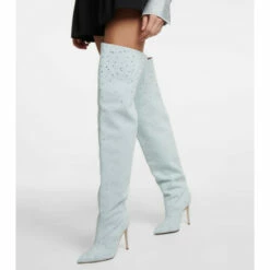 Brand new 🥰 Paris Texas Holly Embellished Denim Over-the-knee 🥾 Boots ⭐ -Paris Texas Sales Store unnamed file 32