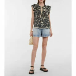 Wholesale 🤩 Ulla Johnson Asmara Ruffle-trimmed Printed Top 👍