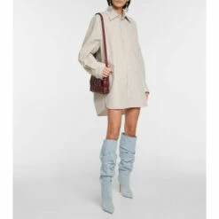Best deal 🧨 Paris Texas Slouchy Denim Knee-high 🥾 Boots 😉