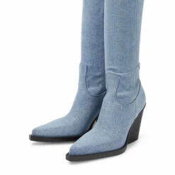 Flash Sale 🔔 Paris Texas Denim Over-the-knee Cowboy 🥾 Boots ⌛ -Paris Texas Sales Store unnamed file 423