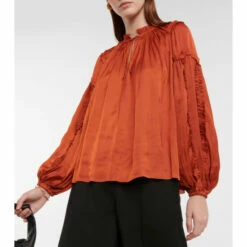 Top 10 🛒 Ulla Johnson Maeve Ruffle-trimmed Plissé Blouse 😀 -Paris Texas Sales Store unnamed file 564