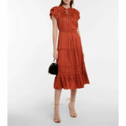 Brand new β Ulla Johnson Isadora Pleated Satin Midi π Dress π