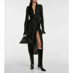 Outlet 😉 Paris Texas Croc-effect Leather Knee-high 🥾 Boots 😉