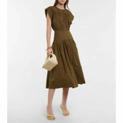 Wholesale 🔥 Ulla Johnson Charlie Cotton Poplin Midi 👗 Dress 💯