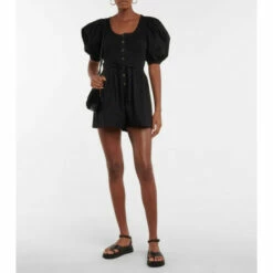 Discount ❤️ Ulla Johnson Leia Cotton Jersey And Poplin Playsuit ✨