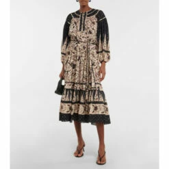 Budget ❤️ Ulla Johnson Kemala Self-tie Printed Midi 👗 Dress 🔥