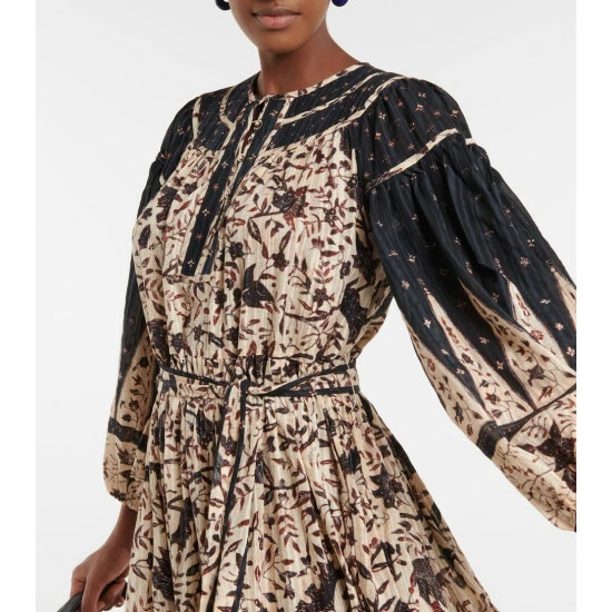 Budget ❤️ Ulla Johnson Kemala Self-tie Printed Midi 👗 Dress 🔥 5 Budget ❤️ Ulla Johnson Kemala Self-tie Printed Midi 👗 Dress 🔥 - Image 3