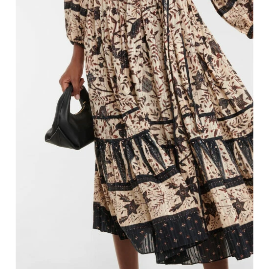 Budget ❤️ Ulla Johnson Kemala Self-tie Printed Midi 👗 Dress 🔥 6 Budget ❤️ Ulla Johnson Kemala Self-tie Printed Midi 👗 Dress 🔥 - Image 4