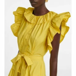 Best Sale ⭐ Ulla Johnson Elsie Tiered Poplin Midi 👗 Dress 😀 -Paris Texas Sales Store unnamed file 775