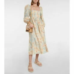 Outlet 😍 Ulla Johnson Leilani Printed Cotton Midi 👗 Dress 😉