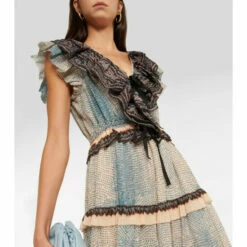 Coupon 🤩 Ulla Johnson Arisa Ruffled Printed Silk 👗 Dress 🌟 -Paris Texas Sales Store unnamed file 824