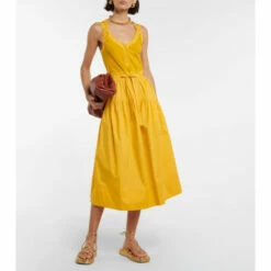 Hot Sale 🎁 Ulla Johnson Lilith Cotton Jersey And Poplin Midi 👗 Dress ❤️