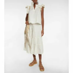 Best deal 😀 Ulla Johnson Wakana Cotton Poplin Maxi 👗 Skirt 🔥